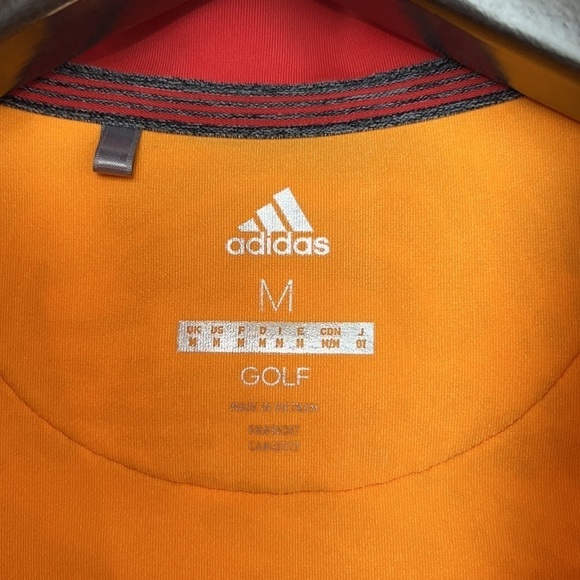 Adidas Golf Sleeveless Polo Top Size Medium Orange and Yellow Design - Picture 2 of 10